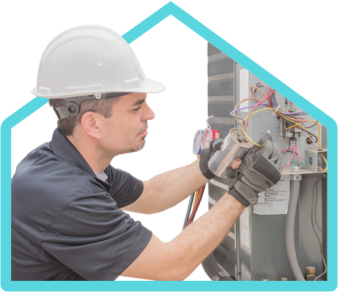 Contractor fixing furnace