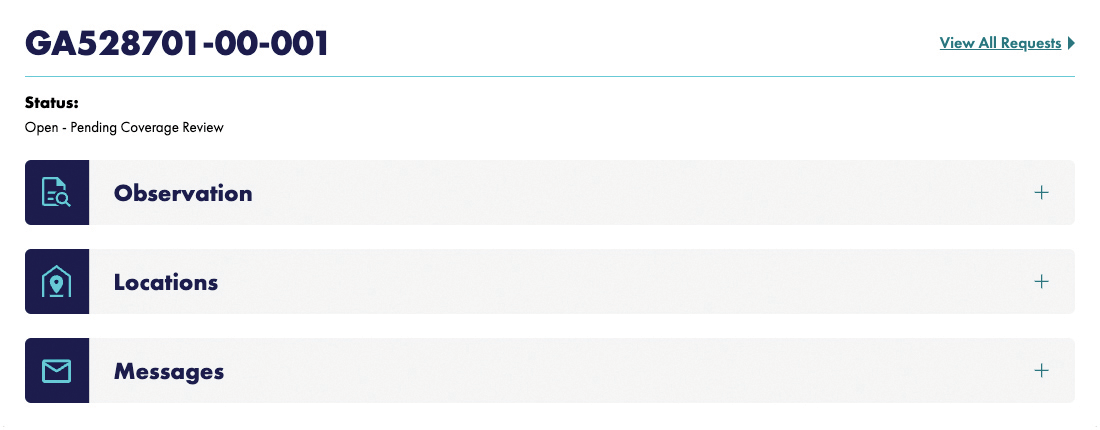 Service Request Details Screenshot