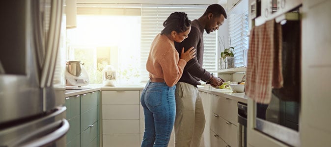 Couple in kitchen